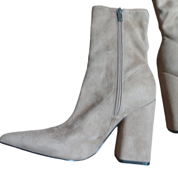 Mark Fisher Womens Tan Brown Suede Pointed Ankle Boots Cone Heel Size 7 - Picture 4 of 9